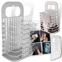 Load image into Gallery viewer, Cesto da bucato pieghevole in plastica montabile a parete - Ozerty