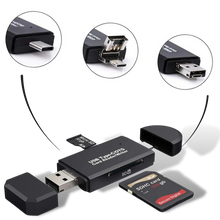 Load image into Gallery viewer, Lettore di schede di memoria SD 3 in 1
