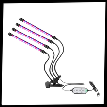 Load image into Gallery viewer, Luce da coltivazione interna a 4 teste LED USB - Ozerty