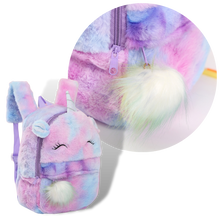 Load image into Gallery viewer, Zaino da ragazza con unicorno di peluche - Ozerty