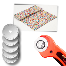 Load image into Gallery viewer, Taglierina a rullo per tessuti con cinque lame da 45 mm - Ozerty
