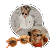 Load image into Gallery viewer, Occhiali da sole rotondi vintage per bambini da 1 a 5 anni