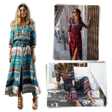 Load image into Gallery viewer, Maxi abito bohémien con scollo a V - Ozerty