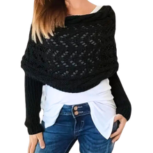 Load image into Gallery viewer, Accogliente Coprispalle Lavorato a Maglia -Nero - Ozerty