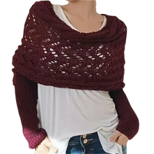 Load image into Gallery viewer, Accogliente Coprispalle Lavorato a Maglia -Rosso giuggiolo - Ozerty