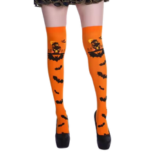 Load image into Gallery viewer, Calze Compressori con Design Festivi per Halloween -Pipistrello d'ambra - Ozerty