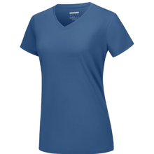 Load image into Gallery viewer, Maglia con scollo a V a raffreddamento istantaneo da donna -Blu grigio - Ozerty
