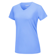 Load image into Gallery viewer, Maglia con scollo a V a raffreddamento istantaneo da donna -Azzurro - Ozerty