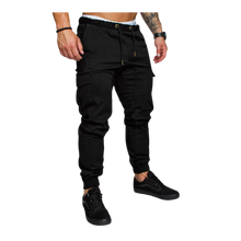 Load image into Gallery viewer, Pantaloni cargo slim fit da uomo -Nero/MNero/LNero/XLNero/XXLNero/3XLNero/4XLNero/5XL - Ozerty