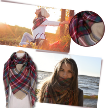 Load image into Gallery viewer, Sciarpa in cashmere a quadri effetto mohair - Ozerty