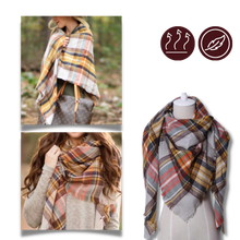 Load image into Gallery viewer, Sciarpa in cashmere a quadri effetto mohair - Ozerty