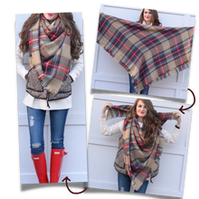 Load image into Gallery viewer, Sciarpa in cashmere a quadri effetto mohair - Ozerty