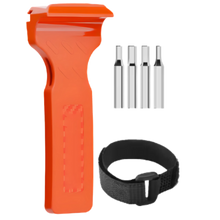 Load image into Gallery viewer, Strumento portatile per copertoni di biciclette -Arancione + 4 bit e velcro - Ozerty