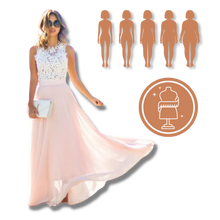 Load image into Gallery viewer, Abito in chiffon con pizzo dallo stile prairie chic - Ozerty