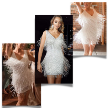 Load image into Gallery viewer, Vestito slip con scollo a V in paillettes - Ozerty