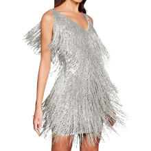 Load image into Gallery viewer, Vestito slip con scollo a V in paillettes -Grigio/SGrigio/MGrigio/LGrigio/XLGrigio/XXLGrigio/3XL - Ozerty