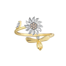 Load image into Gallery viewer, Anello Girasole rotante -Oro - Ozerty