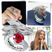Load image into Gallery viewer, Anello drago d'argento, fatto a mano e unico nel suo genere - Ozerty