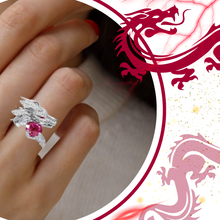 Load image into Gallery viewer, Anello drago d'argento, fatto a mano e unico nel suo genere - Ozerty