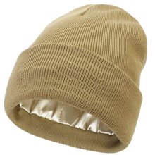 Load image into Gallery viewer, Berretto Lavorato a Maglia e Foderato in Raso -Khaki - Ozerty