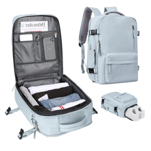 Load image into Gallery viewer, Zaino da viaggio impermeabile con ricarica USB -Blu - Ozerty