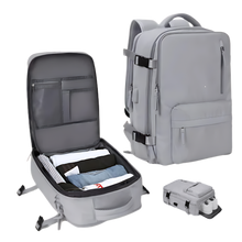 Load image into Gallery viewer, Zaino da viaggio impermeabile con ricarica USB -Grigio - Ozerty