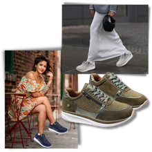 Load image into Gallery viewer, Scarpe da ginnastica con zeppa in strass - Ozerty