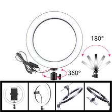Load image into Gallery viewer, Luce ad anello a LED da 16 cm con supporto - Ozerty
