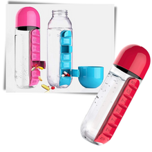Load image into Gallery viewer, Bottiglia d'acqua in plastica con portapillole - Ozerty
