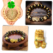 Load image into Gallery viewer, Bracciale in ossidiana nero e oro - Ozerty
