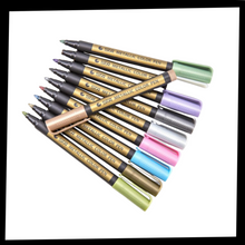 Load image into Gallery viewer, Confezione da 10 pennarelli colorati metallizzati - Ozerty
