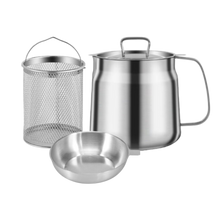 Load image into Gallery viewer, Pentola per friggere in acciaio inox 2 in 1 -1500ml - Ozerty
