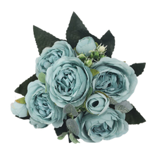 Load image into Gallery viewer, Bouquet di fiori artificiali di seta con peonie e rose

