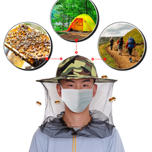 Load image into Gallery viewer, Cappello da apicoltura mimetico con velo di nylon a rete - Ozerty
