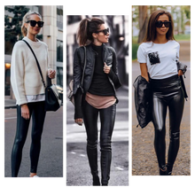 Load image into Gallery viewer, Pantaloni in ecopelle a vita alta
