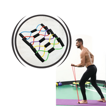 Load image into Gallery viewer, Fascia elastica di resistenza fitness con maniglie e 8 forme - Ozerty
