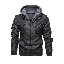 Load image into Gallery viewer, Giacca da moto classica in pelle marrone -Nero/SNero/MNero/LNero/XLNero/XXLNero/3XL - Ozerty
