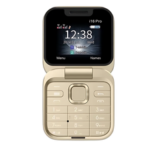 Load image into Gallery viewer, Telefono cellulare pieghevole Dual Sim piccolo  -I16 Pro/Oro - Ozerty
