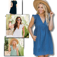 Load image into Gallery viewer, Abito elegante in broderie anglaise - Ozerty
