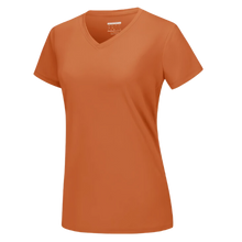 Load image into Gallery viewer, Maglia con scollo a V a raffreddamento istantaneo da donna -Arancione scuro - Ozerty
