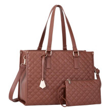 Load image into Gallery viewer, Borsa Tote bag con scomparto isolato -Marrone - Ozerty
