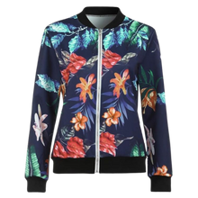Load image into Gallery viewer, Giacca bomber a maniche lunghe a fiori
 -Blu/SBlu/MBlu/LBlu/XLBlu/XXLBlu/3XLBlu/4XLBlu/5XL - Ozerty
