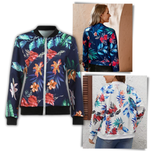 Load image into Gallery viewer, Giacca bomber a maniche lunghe a fiori
 - Ozerty
