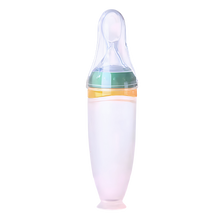 Load image into Gallery viewer, Biberon anti-perdita con cucchiaio in silicone -Verde - Ozerty

