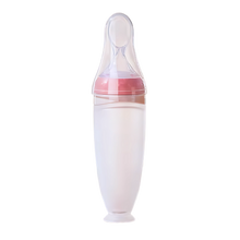 Load image into Gallery viewer, Biberon anti-perdita con cucchiaio in silicone -Rosa - Ozerty
