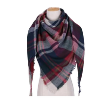 Load image into Gallery viewer, Sciarpa in cashmere a quadri effetto mohair -Dublino - Ozerty
