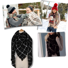 Load image into Gallery viewer, Sciarpa in cashmere a quadri effetto mohair - Ozerty
