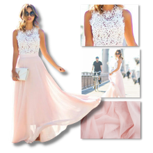 Load image into Gallery viewer, Abito in chiffon con pizzo dallo stile prairie chic - Ozerty
