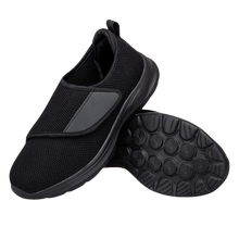 Load image into Gallery viewer, Scarpe per diabetici con Sollievo rapido per i talloni -Nero Largo - Ozerty
