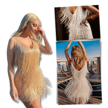 Load image into Gallery viewer, Vestito slip con scollo a V in paillettes  - Ozerty
